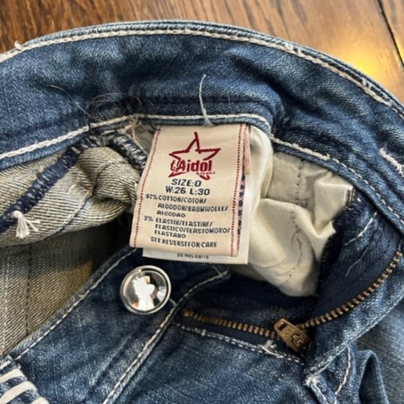 LA IDOL RHINESTONE JEANS SIZE 0 - Picture 7 of 7
